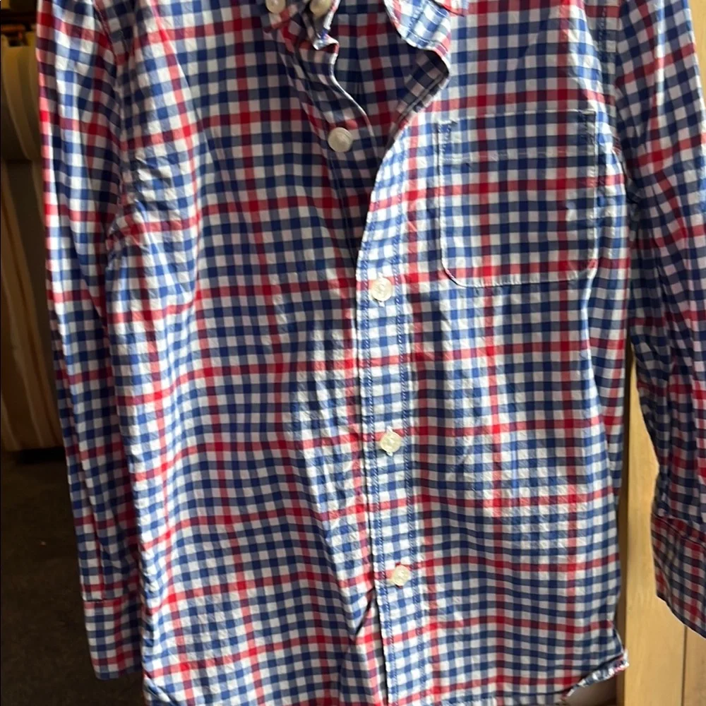 Mini Boden Red and Blue Gingham Boy’s Buttondown